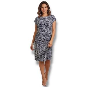 Nichole Miller Original Dress Navy/White Bohemian Print Mini Women’s Size XL